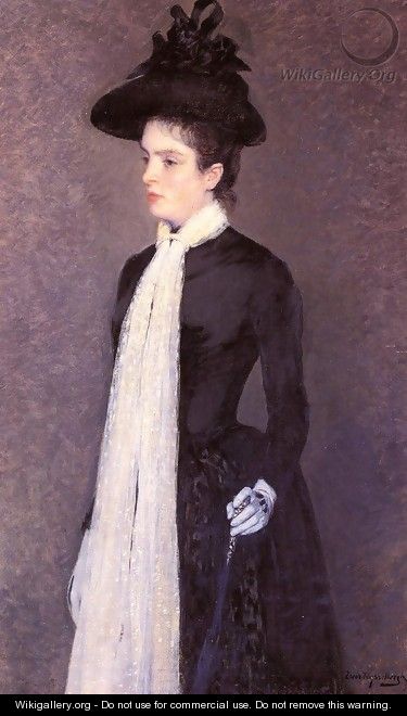 Portrait of a Woman in Black 1886-1888 - Theo Van Rysselberghe