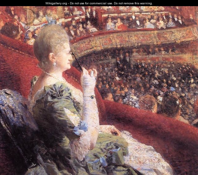 Madame Edmond Picard in Her Box at Theatre de la Monnaie 1886 - Theo Van Rysselberghe