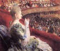 Madame Edmond Picard in Her Box at Theatre de la Monnaie 1886 - Theo Van Rysselberghe