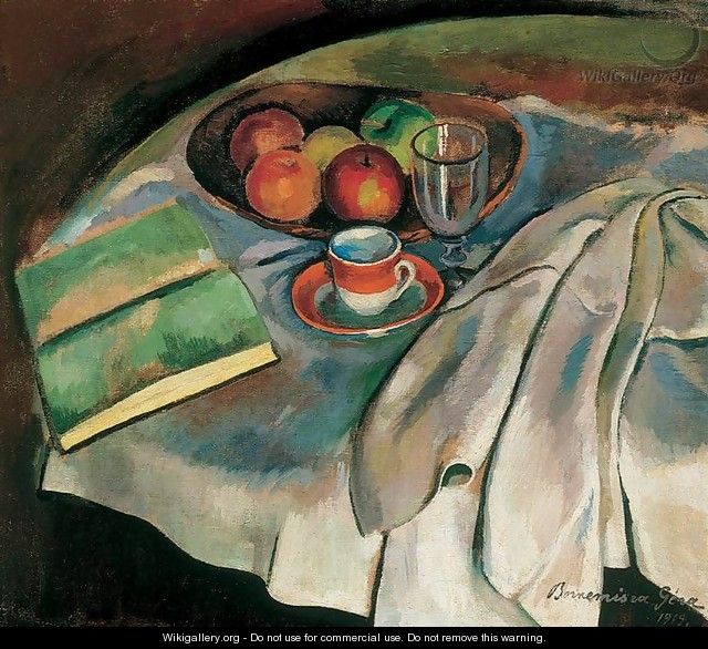 Still life with White Tablecloth 1919 - Frigyes Frank