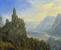 Mountainous landscape with a castle - Cornelis Saftleven