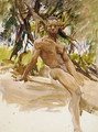 Man and Trees Florida 1917 - John Singer Sargent