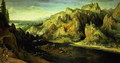 Mountain Landscape with a surprise attack 1585 - Lucas Van Valkenborch