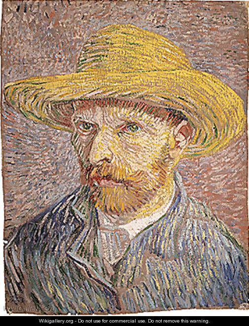 Self portrait with a Straw Hat (verso The Potato Peeler) probably 1887 - Vincent Van Gogh