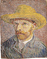 Self portrait with a Straw Hat (verso The Potato Peeler) probably 1887 - Vincent Van Gogh