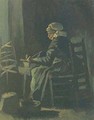 Peasant Woman At The Spinning Wheel 1885 - Vincent Van Gogh