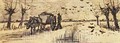 Ox Cart In The Snow - Vincent Van Gogh
