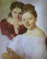 Portrait Of Artists Daughters Alexandra And Felisata 1830s - Aleksei Gavrilovich Venetsianov