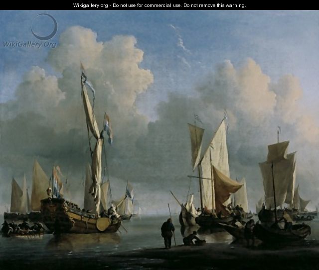 the Younger Velde Ships off the Coast 1672 - Willem van de, the Younger Velde