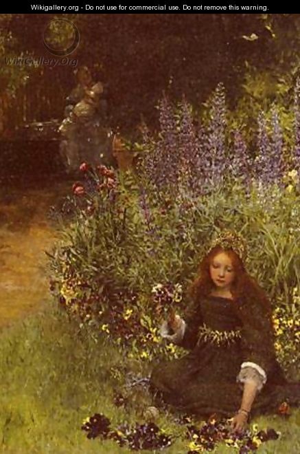 Gathering Pansies - Laura Theresa Epps Alma-Tadema