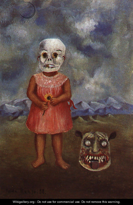Girl With Death Mask 1 1938 - Frida Kahlo