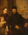 Portrait Of DP Voyeikov With His Daughter And The Governess Miss Sorock 1842 - Vasili Andreevich Tropinin