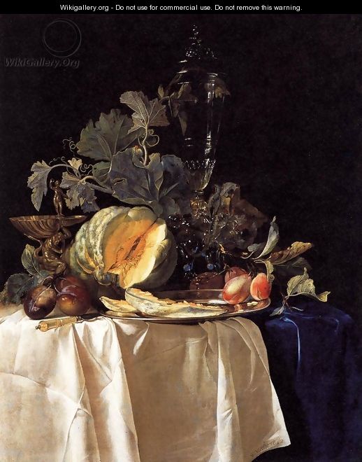 Still Life with Fruit and Crystal Vase 1652 - Willem Van Aelst
