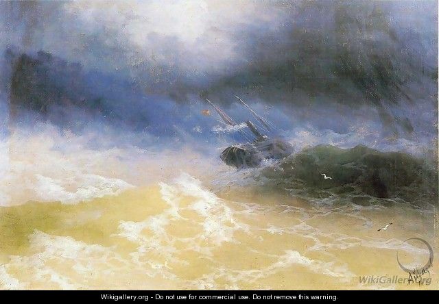 Hurricane on a sea - Ivan Konstantinovich Aivazovsky