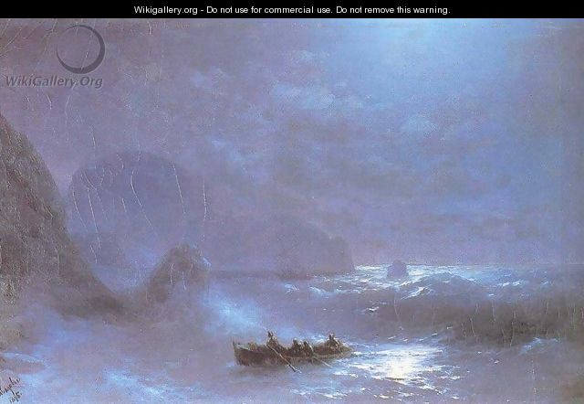 A Lunar night on a sea - Ivan Konstantinovich Aivazovsky