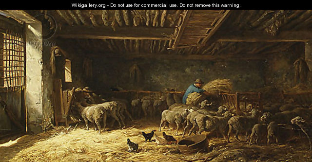 The Sheepfold 1857 - Charles Émile Jacque