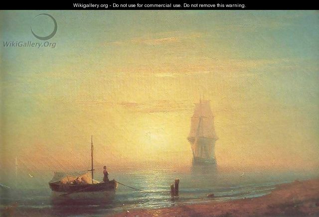 The sunset on sea - Ivan Konstantinovich Aivazovsky