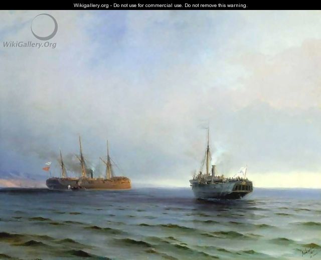The capture of Turkish navel on Black sea - Ivan Konstantinovich Aivazovsky
