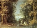 Landscape with a Deer Hunt - Sebastien Vrancx