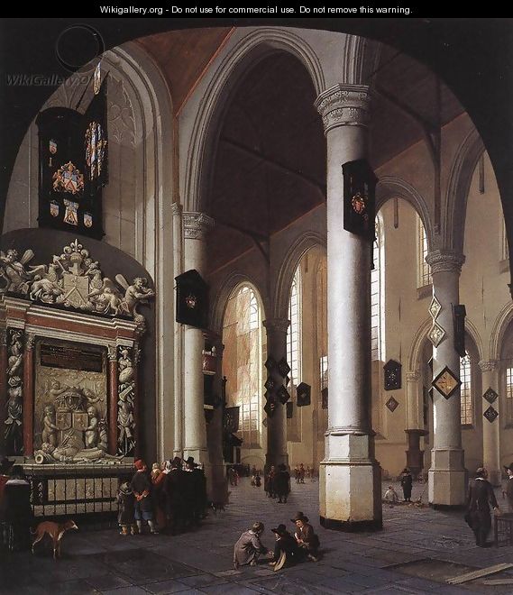 Interior of the Oude Kerk, Delft, with the Tomb of Admiral Tromp - Hendrick Van Vliet