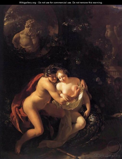 Amorous Couple Spied upon by Children - Adriaen Van Der Werff