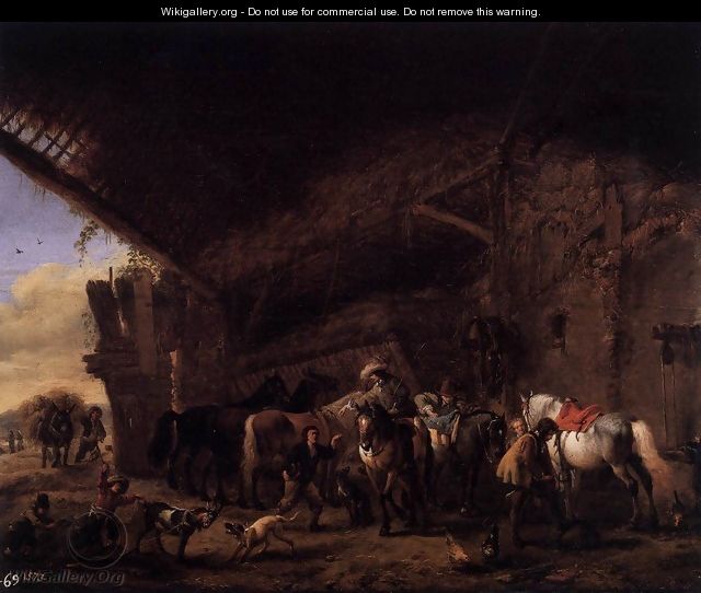 Coming out of an Inn - Philips Wouwerman