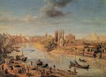 View of Rome with the Tiberand Castel Sant'Angelo - Caspar Andriaans Van Wittel