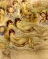 Studies of Nudes The Artists Children and his Wife - Pierre Auguste Renoir