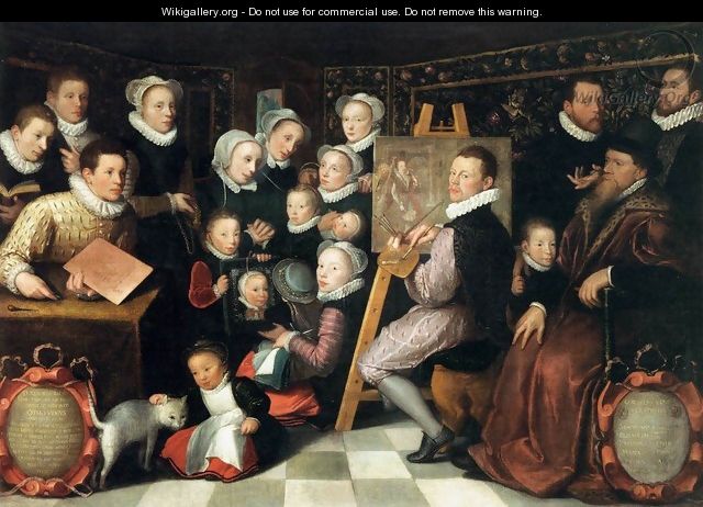 The Artist Painting, Surrounded by his Family - Otto van Veen