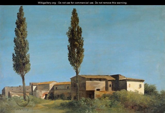 Farm-buildings at the Villa Farnese the Two Poplar Trees - Pierre-Henri de Valenciennes