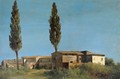 Farm-buildings at the Villa Farnese the Two Poplar Trees - Pierre-Henri de Valenciennes