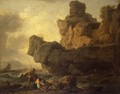 Rocks on a Seashore - Claude-joseph Vernet