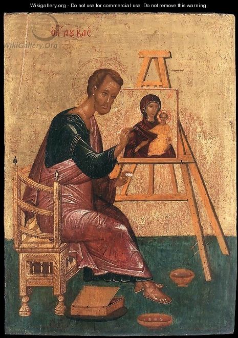 Luke Paints the Icon of the Mother of God Hodegetria - Russian Unknown Master