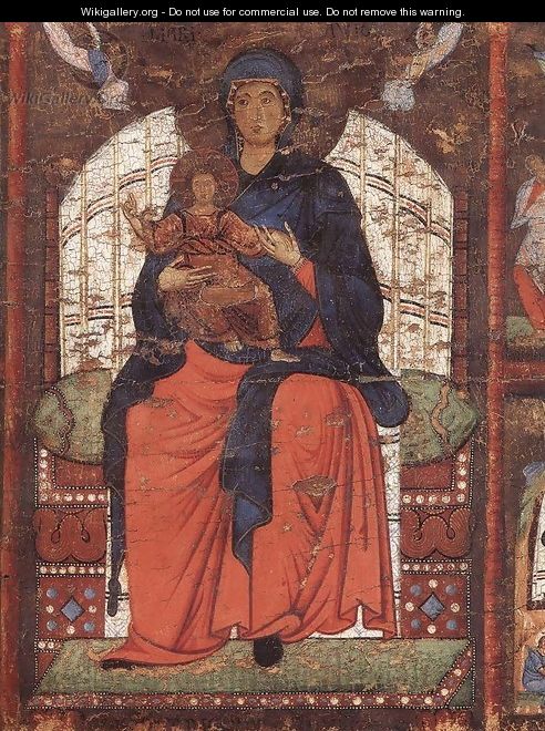 Virgin and Child Enthroned with Scenes from the Life of the Virgin (detail) - Italian Unknown Master
