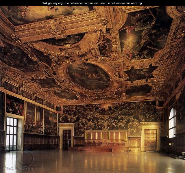 View of the Sala del Maggior Consiglio - Jacopo Tintoretto (Robusti)