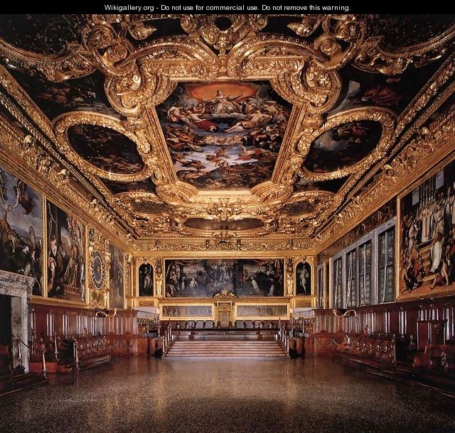 View of the Hall of the Senate - Jacopo Tintoretto (Robusti)