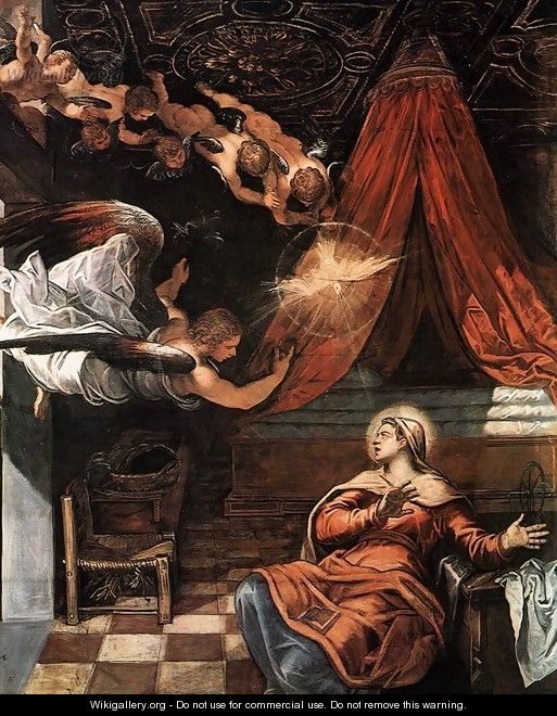 The Annunciation (detail) 2 - Jacopo Tintoretto (Robusti)