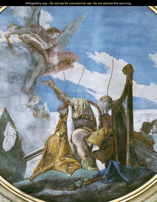 King David Playing the Harp - Giovanni Battista Tiepolo