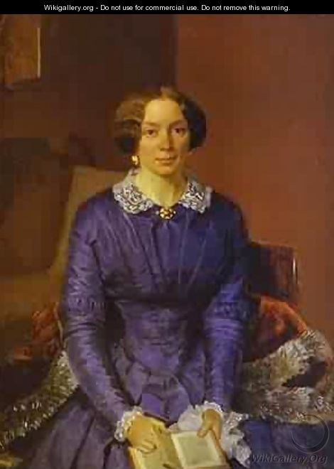 Portrait Of M I Krylova 1850-51 - Pavel Andreevich Fedotov