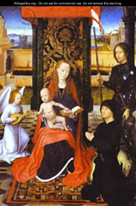 The Virgin And Child With An Angel St George And A Donor 1470-80 - Hans Memling