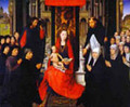 The Virgin And Child Between St James And St Dominic Presenting The Donors And Their Families Known As The Virgin Of Jacques Floreins - Hans Memling