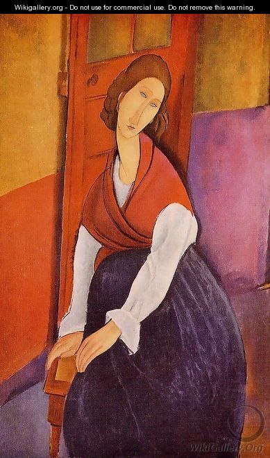 Jeanne Hebuterne (aka In Front of a Door) 1919 - Amedeo Modigliani