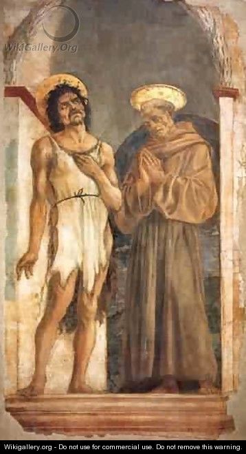 St John The Baptist And St Francis 1454 2 - Domenico Di Michelino