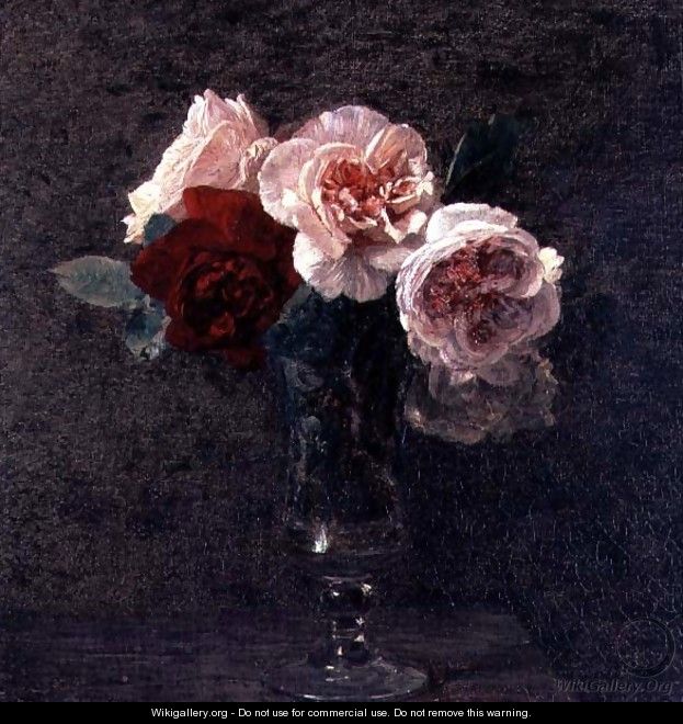 Still Life of Pink and Red Roses - Ignace Henri Jean Fantin-Latour