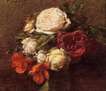 Roses and Nasturtiums1 - Ignace Henri Jean Fantin-Latour