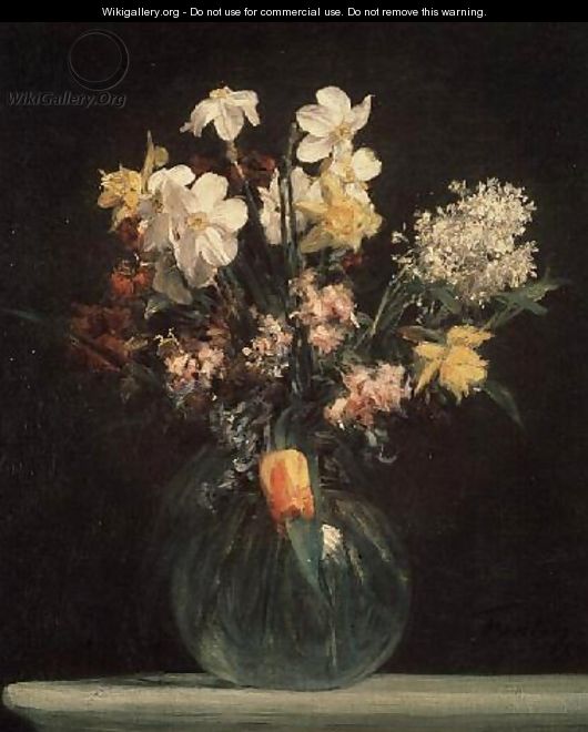 Narcisses Blancs Jacinthes et Tulipes 1864 - Ignace Henri Jean Fantin-Latour