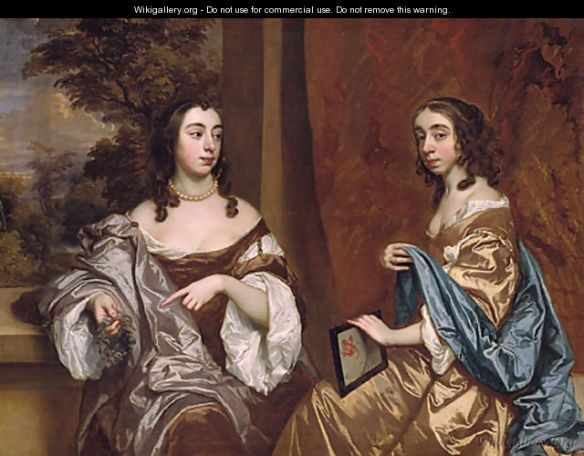 Mary Capel Later Duchess of Beaufort and Her Sister Elizabeth Countess of Carnarvon - Sir Peter Lely