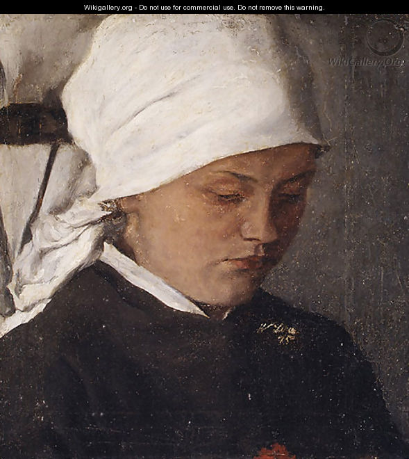 Peasant Girl with a White Headcloth 1885 - Wilhelm Leibl