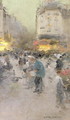 A Paris Street Scene - Luigi Loir