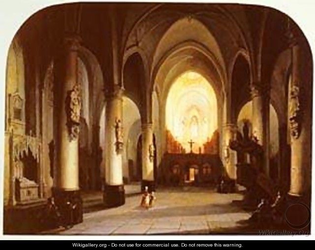 Interior Of A Church - Pierre-Henri-Theodore Tetar van Elven